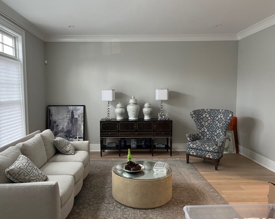 Living room painted in Northern New Jersey