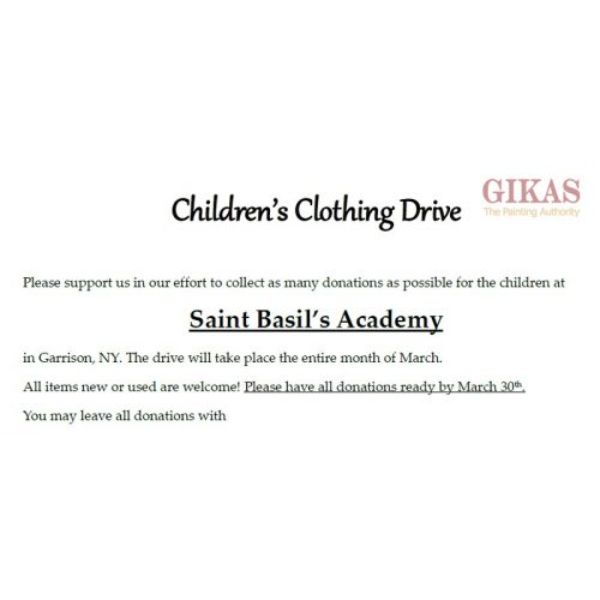 Please support us in our effort to collect as many donations as possible for the children at Saint Basil’s Academy